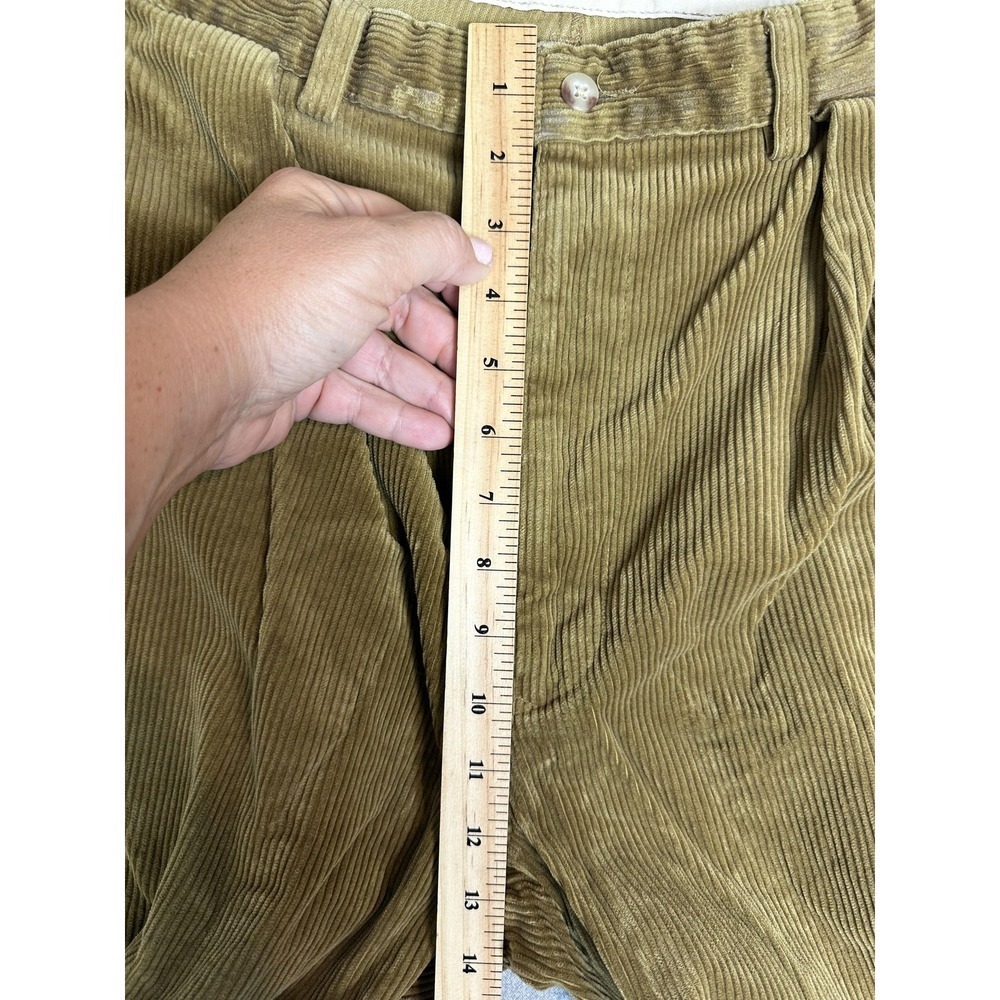 Polo Ralph Lauren Corduroy Pant Mens 38x30 Gold Double Pleat Made USA Wide Wale - Picture 6 of 9